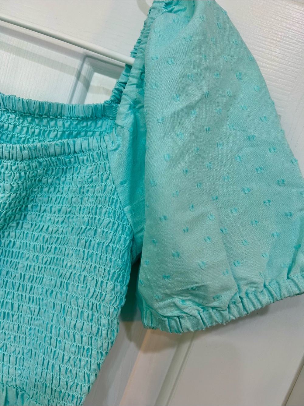 NWT TCP Mommy & Me Collection Women’s Aqua Smocked Puff-Sleeve Midi Dress, Sz L - Picture 4 of 7